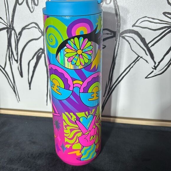 Starbucks x Tim singleton metallic psychedelic colorful tumbler 16oz - Picture 1 of 6